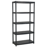 Vidaxl Storage Rack 5-lag 85x40x185 cm plastik sort