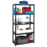 Vidaxl Storage Rack a 5 strati 85x40x185 cm di plastica nero