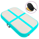 Mat de gymnastique Vidaxl avec pompe gonflable 60x100x15 cm vert PVC