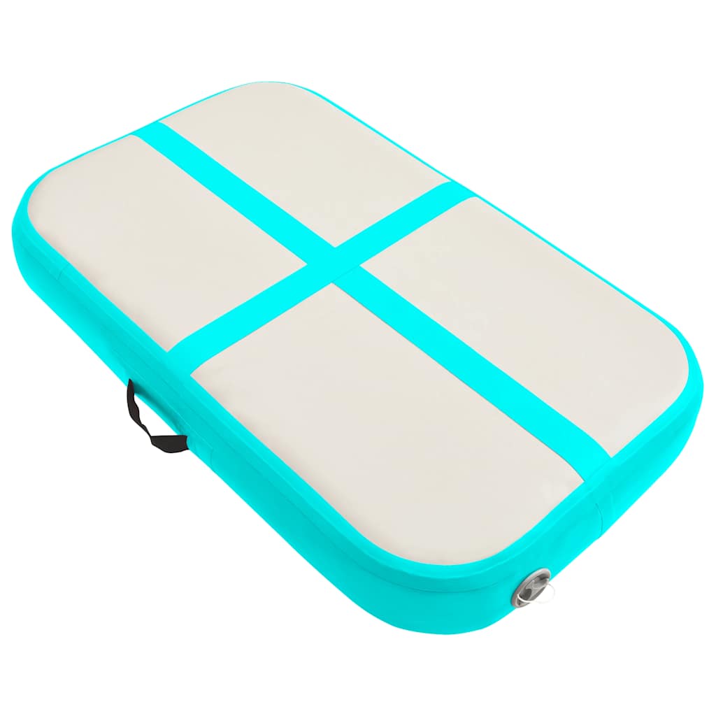 Mat de gymnastique Vidaxl avec pompe gonflable 60x100x15 cm vert PVC