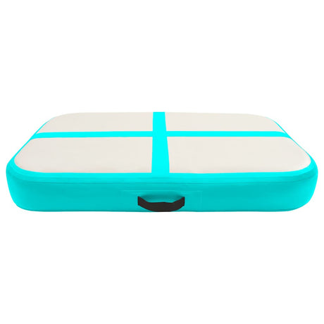 Mat de gymnastique Vidaxl avec pompe gonflable 60x100x15 cm vert PVC