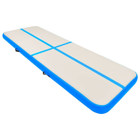 Mat de gymnastique Vidaxl avec pompe gonflable 300x100x15 cm en PVC bleu