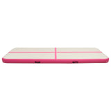 Vidaxl gymnastikmåtte med pumpe oppustelig 400x100x15 cm pvc pink