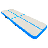 Mat de gymnastique Vidaxl avec pompe gonflable 400x100x15 cm en PVC bleu