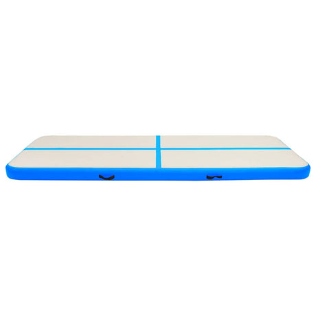 Mat de gymnastique Vidaxl avec pompe gonflable 400x100x15 cm en PVC bleu