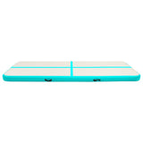 Mat de gymnastique Vidaxl avec pompe gonflable 400x100x15 cm vert PVC