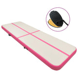 Mat de gymnastique Vidaxl avec pompe gonflable 500x100x15 cm PVC rose