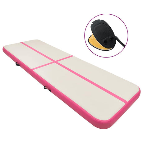 Mat de gymnastique Vidaxl avec pompe gonflable 600x100x15 cm PVC rose
