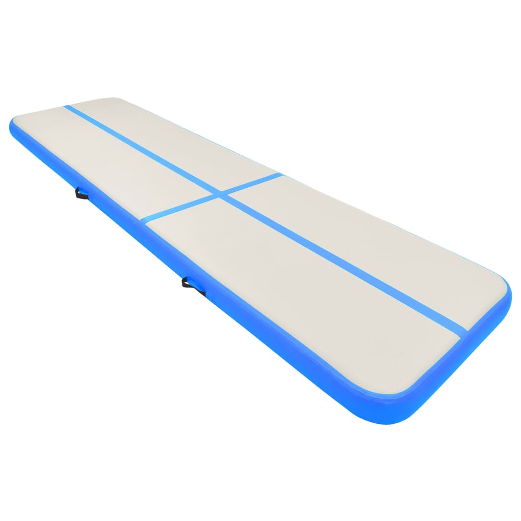 Vidaxl Gymnastics Mat med pump Uppblåsbar 600x100x15 cm PVC Blue