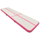 BIDAXL Gymnastics Mat med pump Uppblåsbar 700x100x15 cm PVC Pink