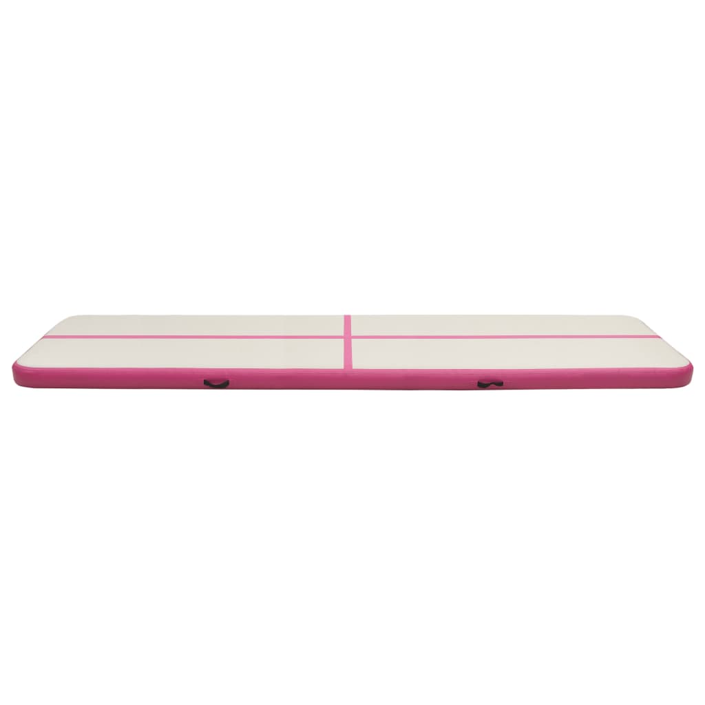 Vidaxl ginnastics tappetino con pompa gonfiabile 700x100x15 cm pvc rosa