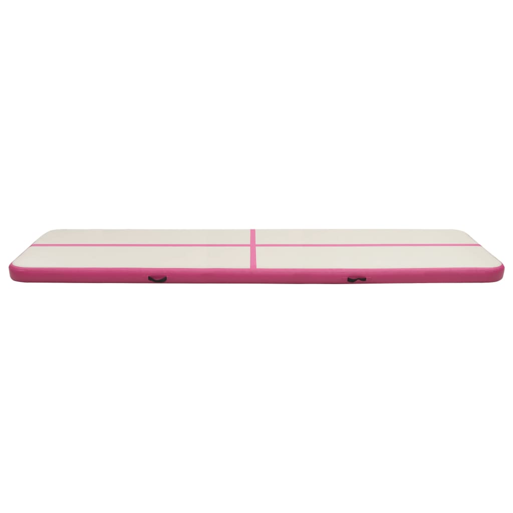 Vidaxl gymnastiekmat met pomp opblaasbaar 800x100x15 cm pvc roze