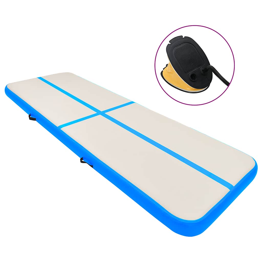 Mat de gymnastique Vidaxl avec pompe gonflable 800x100x15 cm en PVC bleu