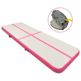 Vidaxl Gymnastikmatta med pump Uppblåsbar 300x100x20 cm PVC Pink