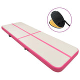 Mat de gymnastique Vidaxl avec pompe gonflable 400x100x20 cm PVC rose