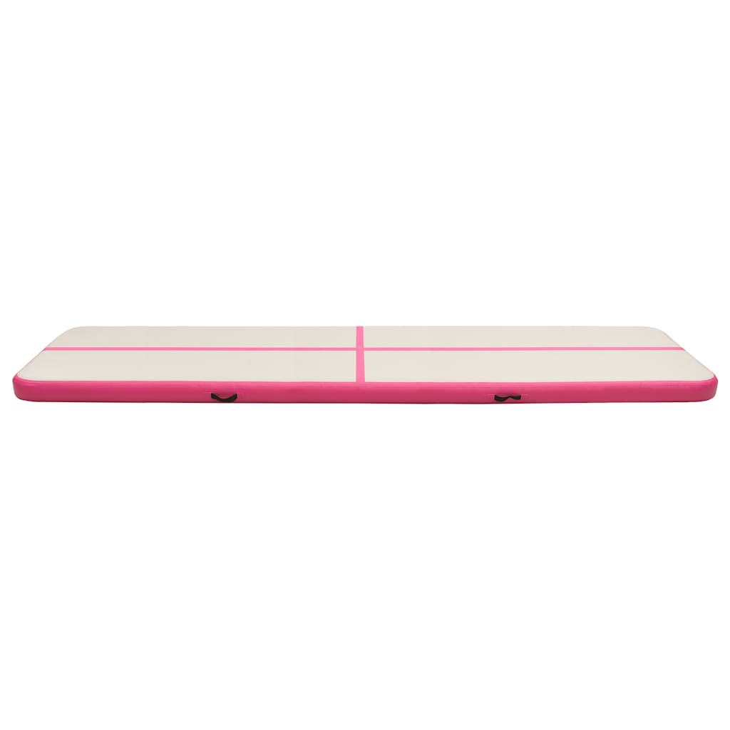 VidaXL tapis de gymnastique avec pompe gonflable 700x100x20 cm PVC rose