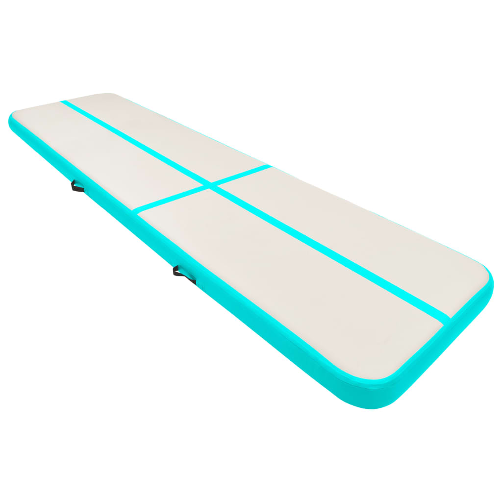 Mat de gymnastique Vidaxl avec pompe gonflable 800x100x20 cm en PVC vert