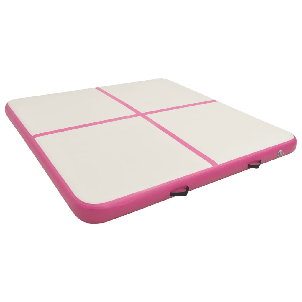 Vidaxl Gymnastics Matte mit Pumpen aufblasbar 200x200x10 cm PVC Pink