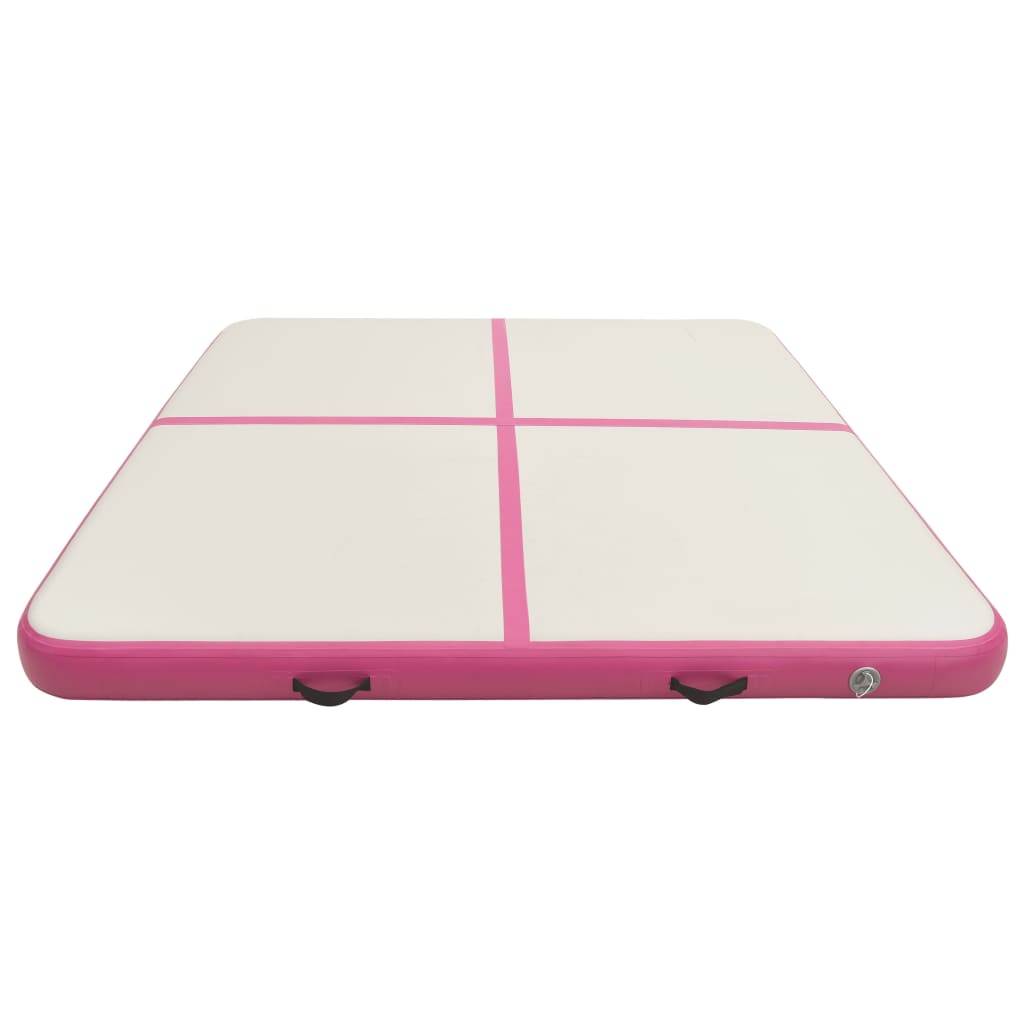 Vidaxl Gymnastikmatta med pump Uppblåsbar 200x200x10 cm PVC Pink