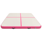 Vidaxl gymnastikkmatte med pumpe oppblåsbar 200x200x10 cm PVC rosa