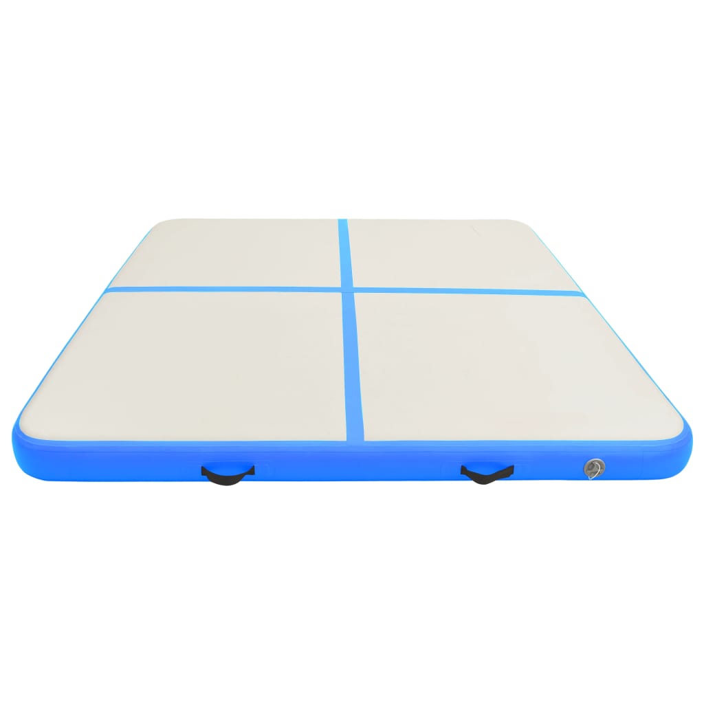 Mat de gymnastique Vidaxl avec pompe gonflable 200x200x10 cm PVC bleu