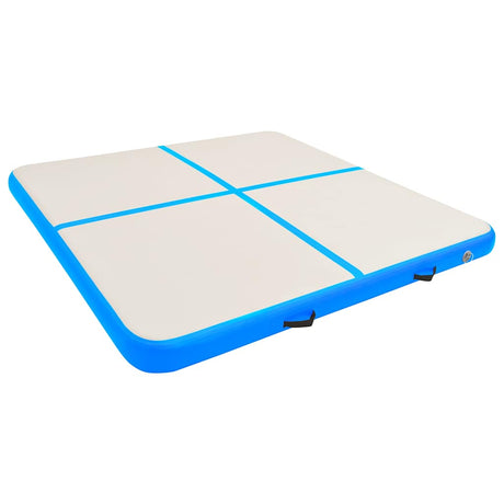 VidaXL tapis de gymnastique avec pompe gonflable 200x200x20 cm PVC bleu