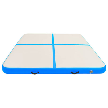 VidaXL tapis de gymnastique avec pompe gonflable 200x200x20 cm PVC bleu