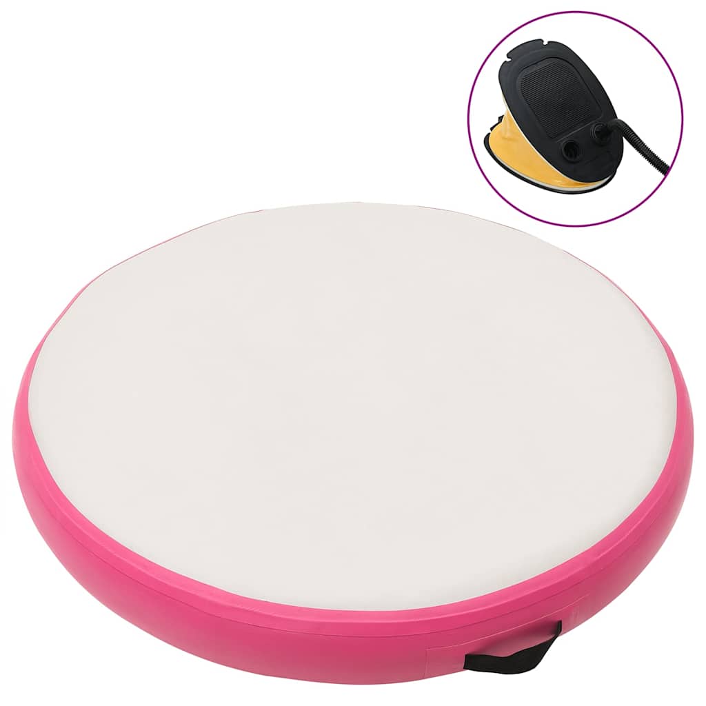 Mat de gymnastique Vidaxl avec pompe gonflable 100x100x15 cm PVC rose