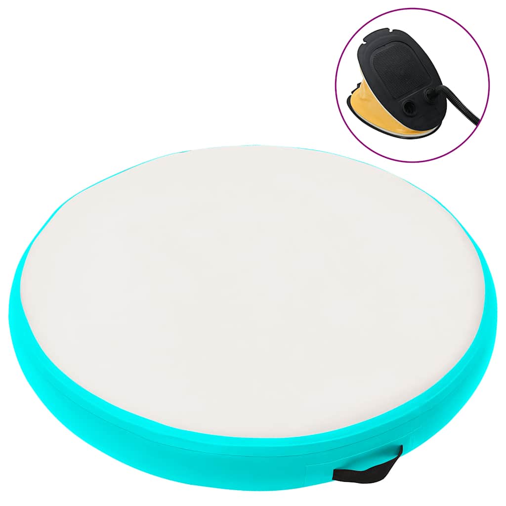 VidaXL tapis de gymnastique avec pompe gonflable 100x100x20 cm PVC vert