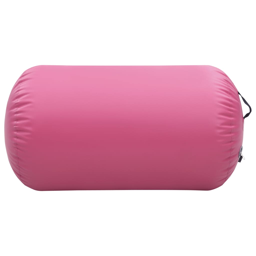 Vidaxl gymnastikkrolle med pumpe oppblåsbar 100x60 cm PVC rosa