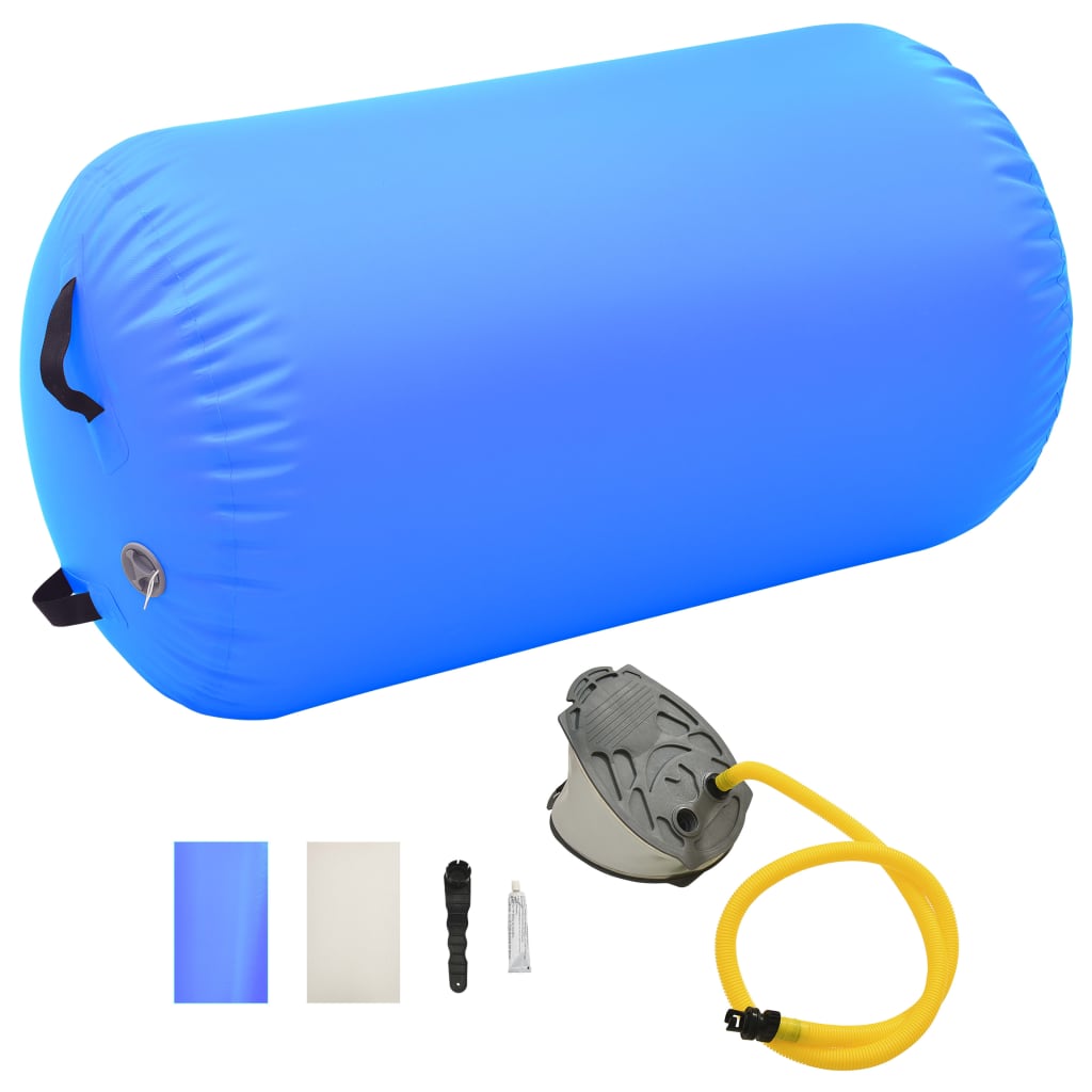 Vidaxl gymnastikrolle med pumpe oppustelig 100x60 cm pvc blå