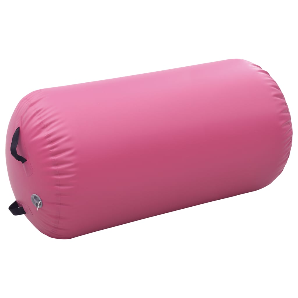 Vidaxl gymnastikkrolle med pumpe oppblåsbar 120x75 cm PVC rosa