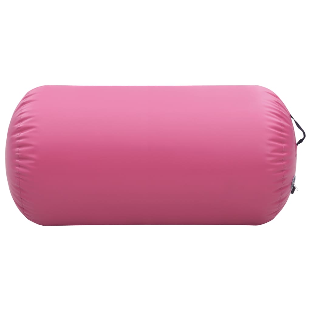 Vidaxl gymnastikrolle med pumpe oppustelig 120x75 cm PVC lyserød