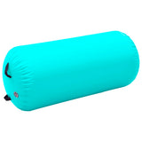 Vidaxl gymnastiekrol met pomp opblaasbaar 120x75 cm pvc groen