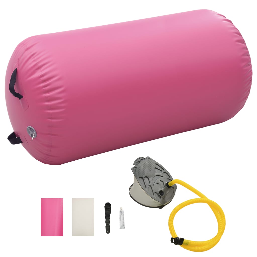 Rôle de la gymnastique Vidaxl avec pompe gonflable 120x90 cm PVC rose