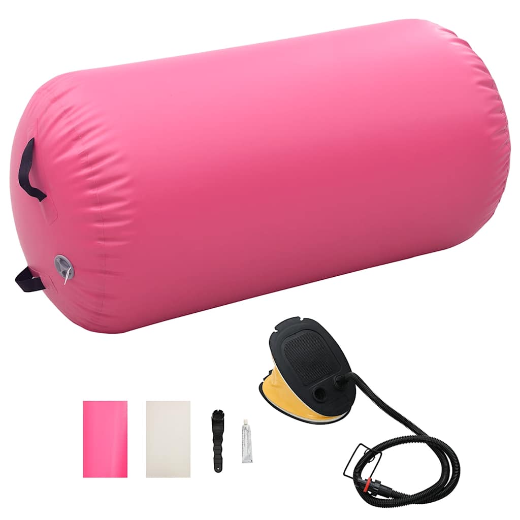 Rôle de la gymnastique Vidaxl avec pompe gonflable 120x90 cm PVC rose