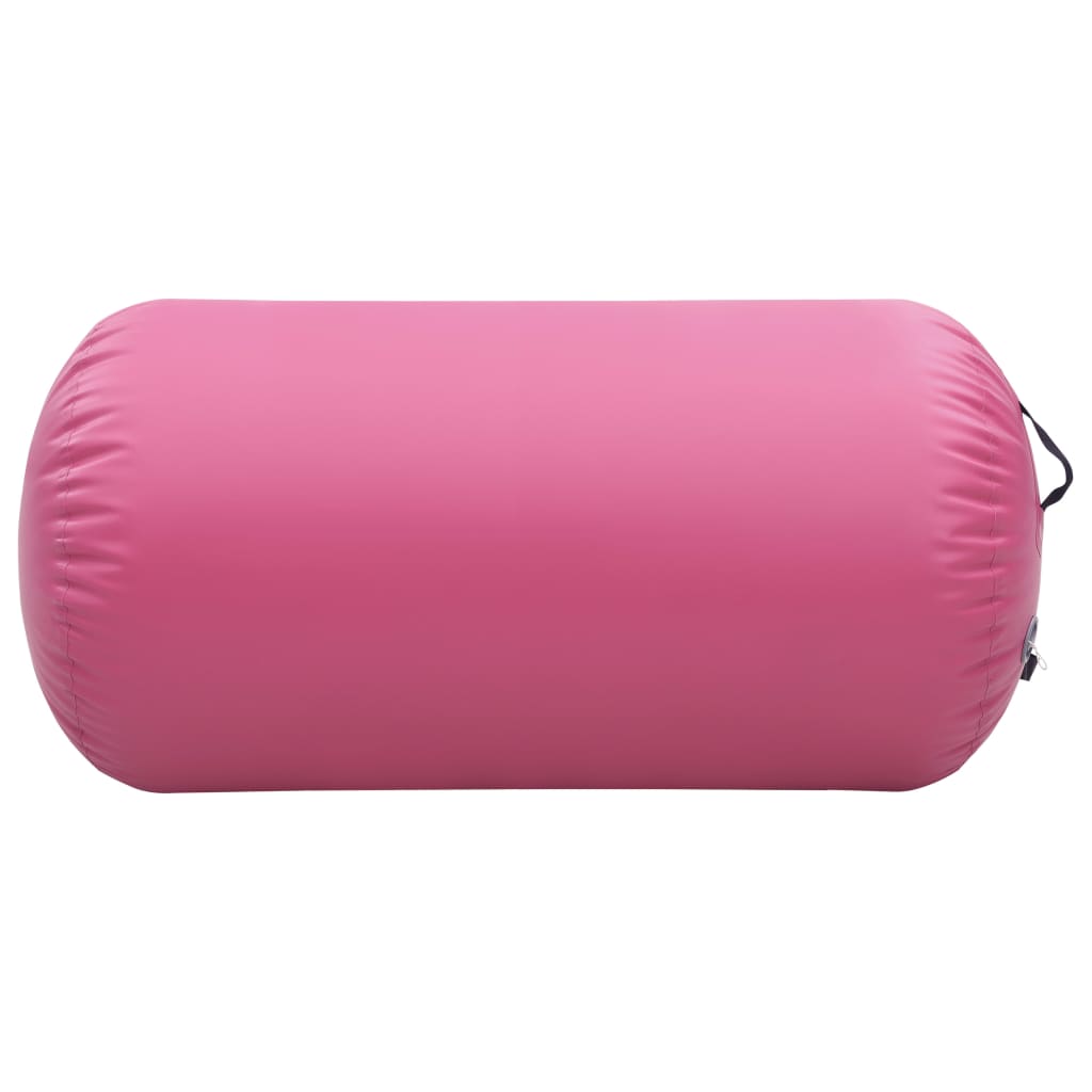 Vidaxl gymnastikrolle med pumpe oppustelig 120x90 cm PVC lyserød