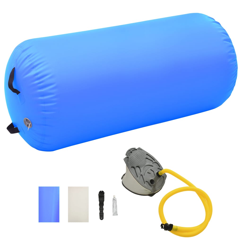 Vidaxl gymnastikrolle med pumpe oppustelig 120x90 cm pvc blå