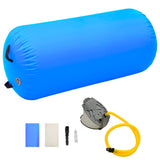 Vidaxl gymnastikrolle med pumpe oppustelig 120x90 cm pvc blå