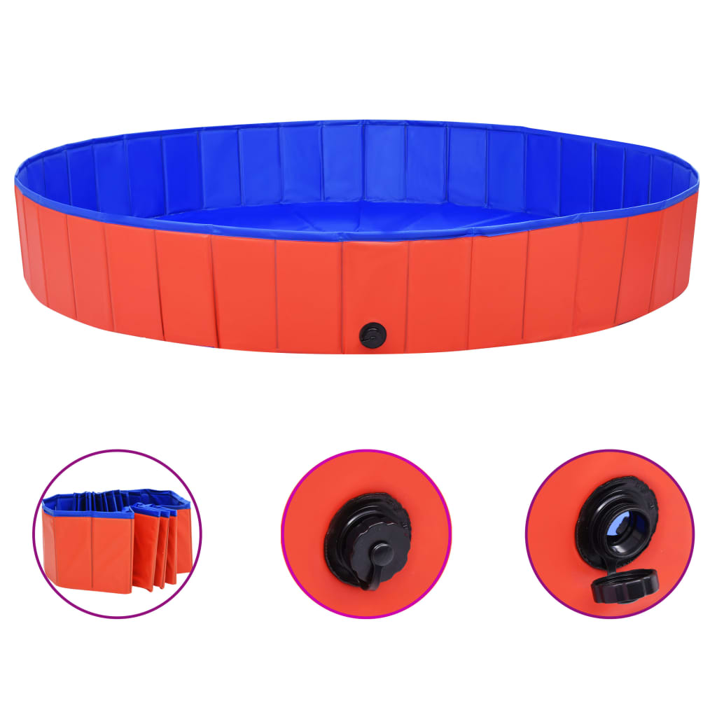 Vidaxl Dog Swimmingpool zusammenklappbar 200x30 cm PVC Rot