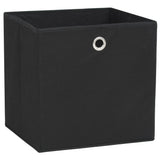 Boîtes de rangement Vidaxl 4 PCS 28X28X28 CM Tissu non tissé noir