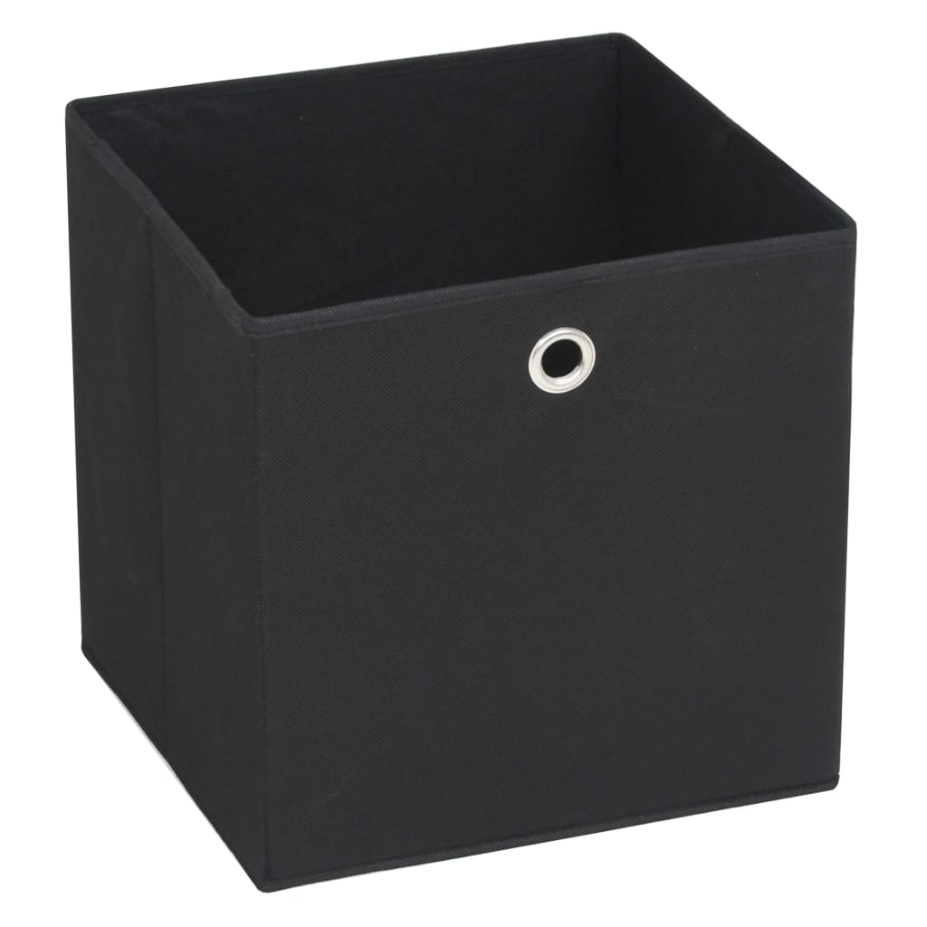 Boîtes de rangement Vidaxl 10 PCS 28X28X28 CM Tissu non tissé noir