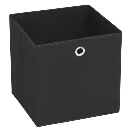 Boîtes de rangement Vidaxl 10 PCS 28X28X28 CM Tissu non tissé noir