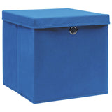 Scatole di archiviazione Vidaxl con coperchio 4 PC 28x28x28 cm blu