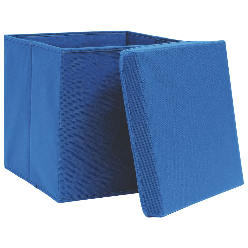 Scatole di archiviazione Vidaxl con coperchio 4 PC 28x28x28 cm blu