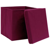 Vidaxx boîtes de rangement avec couvercle 4 pcs 28x28x28 cm rouge foncé