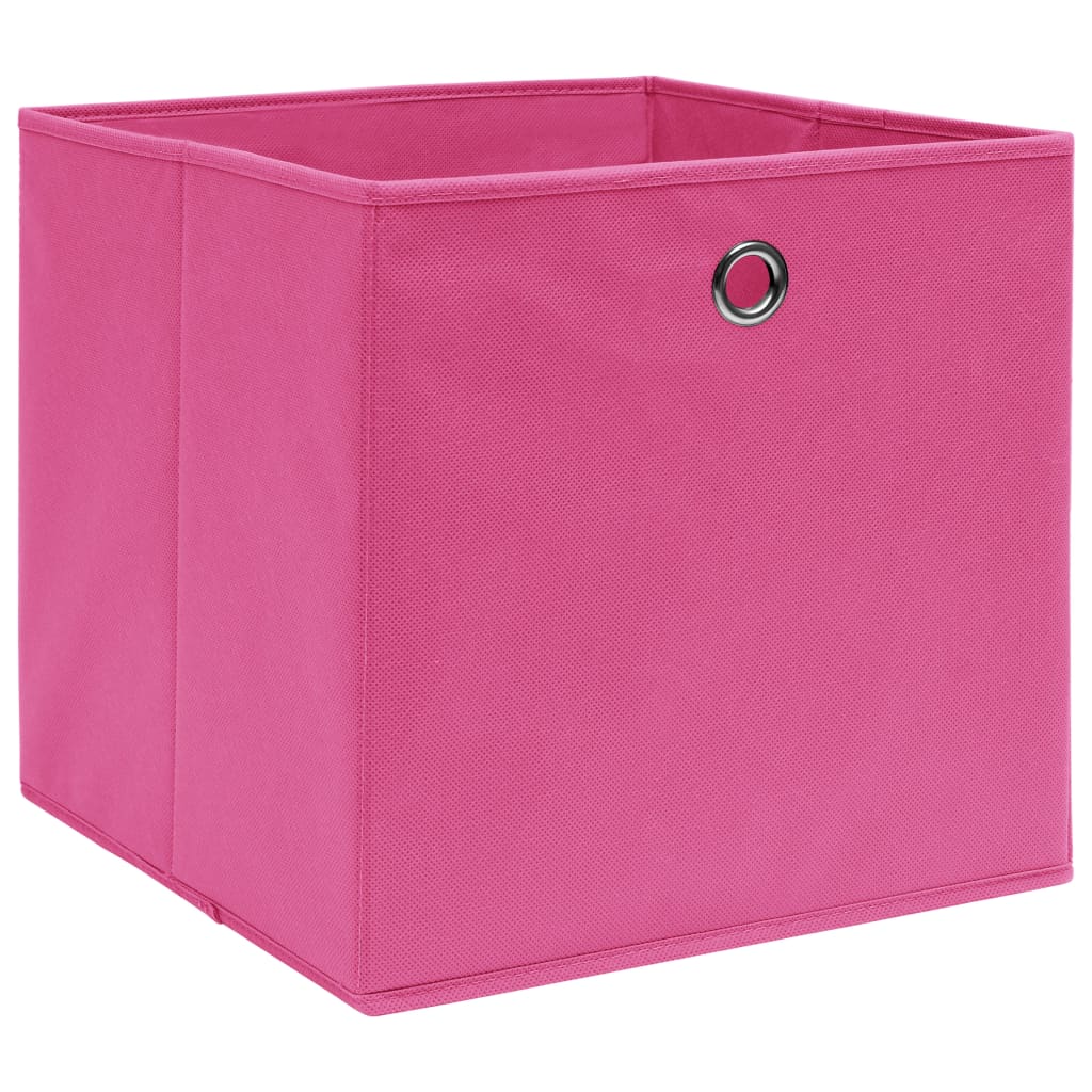 VIDAXL -Speicherboxen 4 PCs 28x28x28 cm Nicht -verwobenes Stoff rosa