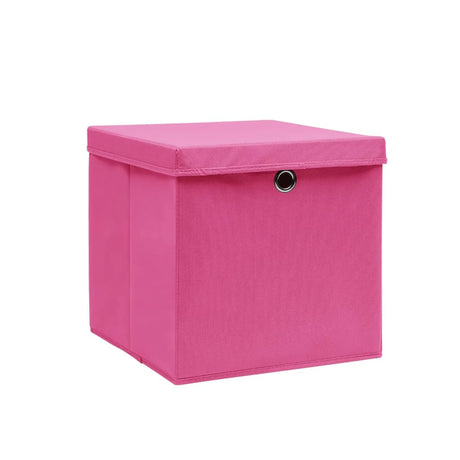 Vidaxx boîtes de rangement avec couvercle 10 pcs 28x28x28 cm rose