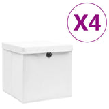 Vidaxl oppbevaringsbokser med lokk 4 stk 28x28x28 cm hvit