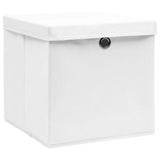 Boîtes de stockage Vidaxl avec couvercle 4 PCS 28x28x28 cm blanc